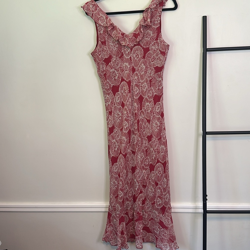 Vintage Y2K Jonathan Martin Patterned flowy Silk Midi Dress - Picture 6 of 7